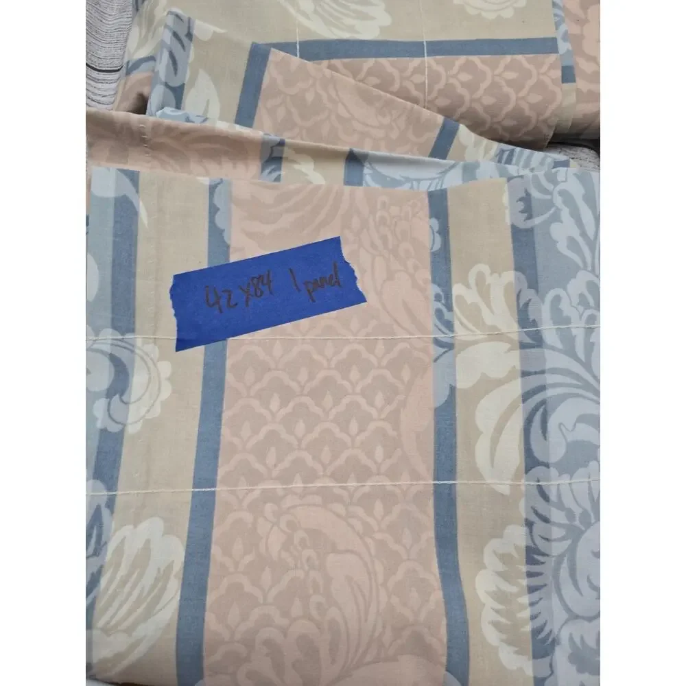 Large Lot Martha Stewart Damask Rod Pocket Curtains & 1 Valance. See Measurement